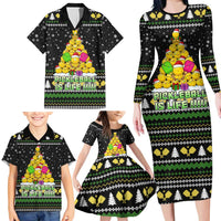PickleBall Is Life Christmas Family Matching Long Sleeve Bodycon Dress and Hawaiian Shirt Xmas Holiday Patterns - Wonder Print Shop