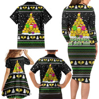 PickleBall Is Life Christmas Family Matching Long Sleeve Bodycon Dress and Hawaiian Shirt Xmas Holiday Patterns - Wonder Print Shop