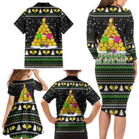 PickleBall Is Life Christmas Family Matching Long Sleeve Bodycon Dress and Hawaiian Shirt Xmas Holiday Patterns - Wonder Print Shop