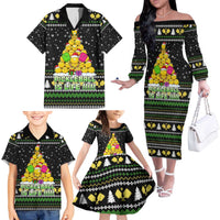 PickleBall Is Life Christmas Family Matching Off The Shoulder Long Sleeve Dress and Hawaiian Shirt Xmas Holiday Patterns - Wonder Print Shop