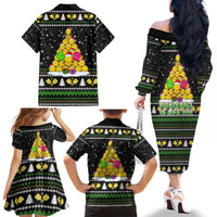 PickleBall Is Life Christmas Family Matching Off The Shoulder Long Sleeve Dress and Hawaiian Shirt Xmas Holiday Patterns - Wonder Print Shop