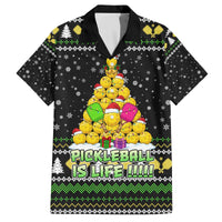 PickleBall Is Life Christmas Family Matching Off The Shoulder Long Sleeve Dress and Hawaiian Shirt Xmas Holiday Patterns - Wonder Print Shop