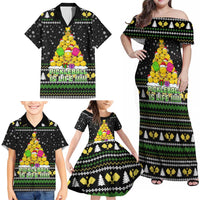 PickleBall Is Life Christmas Family Matching Off Shoulder Maxi Dress and Hawaiian Shirt Xmas Holiday Patterns - Wonder Print Shop