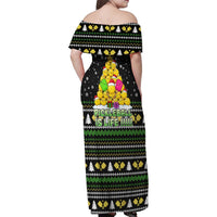 PickleBall Is Life Christmas Family Matching Off Shoulder Maxi Dress and Hawaiian Shirt Xmas Holiday Patterns - Wonder Print Shop