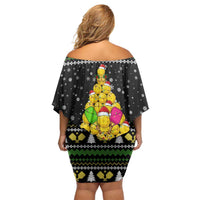 PickleBall Is Life Christmas Family Matching Off Shoulder Short Dress and Hawaiian Shirt Xmas Holiday Patterns - Wonder Print Shop