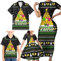 PickleBall Is Life Christmas Family Matching Short Sleeve Bodycon Dress and Hawaiian Shirt Xmas Holiday Patterns - Wonder Print Shop