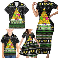PickleBall Is Life Christmas Family Matching Short Sleeve Bodycon Dress and Hawaiian Shirt Xmas Holiday Patterns - Wonder Print Shop