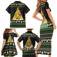 PickleBall Is Life Christmas Family Matching Short Sleeve Bodycon Dress and Hawaiian Shirt Xmas Holiday Patterns - Wonder Print Shop