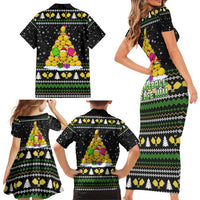 PickleBall Is Life Christmas Family Matching Short Sleeve Bodycon Dress and Hawaiian Shirt Xmas Holiday Patterns - Wonder Print Shop