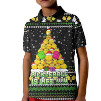 PickleBall Is Life Christmas Kid Polo Shirt Xmas Holiday Patterns - Wonder Print Shop