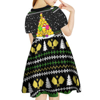 PickleBall Is Life Christmas Kid Short Sleeve Dress Xmas Holiday Patterns - Wonder Print Shop