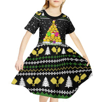PickleBall Is Life Christmas Kid Short Sleeve Dress Xmas Holiday Patterns - Wonder Print Shop