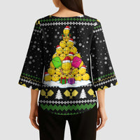 PickleBall Is Life Christmas Kimono Sleeve Blouse Xmas Holiday Patterns - Wonder Print Shop