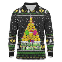 PickleBall Is Life Christmas Long Sleeve Polo Shirt Xmas Holiday Patterns - Wonder Print Shop