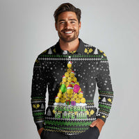 PickleBall Is Life Christmas Long Sleeve Polo Shirt Xmas Holiday Patterns - Wonder Print Shop