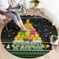 PickleBall Is Life Christmas Round Carpet Xmas Holiday Patterns - Wonder Print Shop