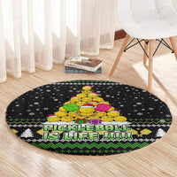PickleBall Is Life Christmas Round Carpet Xmas Holiday Patterns - Wonder Print Shop