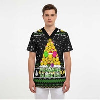 PickleBall Is Life Christmas Scrub Top Xmas Holiday Patterns - Wonder Print Shop
