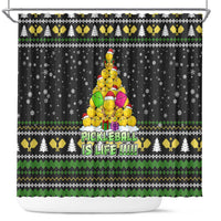 PickleBall Is Life Christmas Shower Curtain Xmas Holiday Patterns - Wonder Print Shop