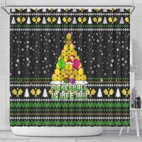 PickleBall Is Life Christmas Shower Curtain Xmas Holiday Patterns - Wonder Print Shop