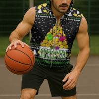 PickleBall Is Life Christmas Sleeveless Zip Hoodie Xmas Holiday Patterns - Wonder Print Shop