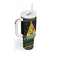 PickleBall Is Life Christmas Tumbler With Handle Xmas Holiday Patterns - Wonder Print Shop