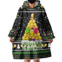 PickleBall Is Life Christmas Wearable Blanket Hoodie Xmas Holiday Patterns - Wonder Print Shop