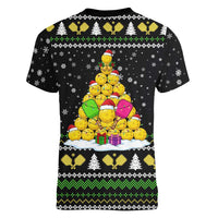 PickleBall Is Life Christmas Women V-Neck T-Shirt Xmas Holiday Patterns - Wonder Print Shop