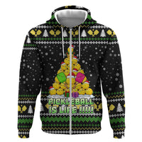 PickleBall Is Life Christmas Zip Hoodie Xmas Holiday Patterns - Wonder Print Shop