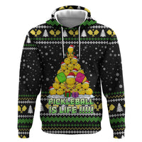 PickleBall Is Life Christmas Zip Hoodie Xmas Holiday Patterns - Wonder Print Shop