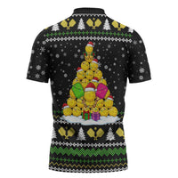 PickleBall Is Life Christmas Zipper Polo Shirt Xmas Holiday Patterns - Wonder Print Shop
