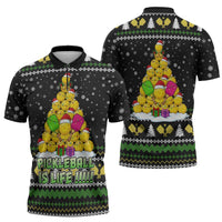 PickleBall Is Life Christmas Zipper Polo Shirt Xmas Holiday Patterns - Wonder Print Shop