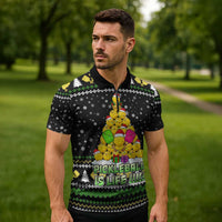 PickleBall Is Life Christmas Zipper Polo Shirt Xmas Holiday Patterns - Wonder Print Shop