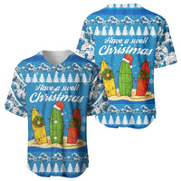 Surfer Swell Christmas Baseball Jersey Xmas Holiday Patterns - Wonder Print Shop
