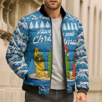 Surfer Swell Christmas Bomber Puffer Jacket Xmas Holiday Patterns - Wonder Print Shop