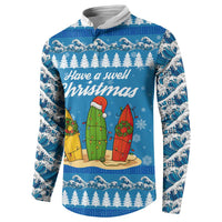 Surfer Swell Christmas Button Sweatshirt Xmas Holiday Patterns - Wonder Print Shop