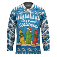 Surfer Swell Christmas Hockey Jersey Xmas Holiday Patterns - Wonder Print Shop