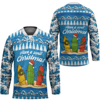 Surfer Swell Christmas Hockey Jersey Xmas Holiday Patterns - Wonder Print Shop