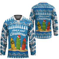 Surfer Swell Christmas Hockey Jersey Xmas Holiday Patterns - Wonder Print Shop