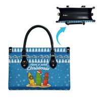 Surfer Swell Christmas Leather Bag Xmas Holiday Patterns - Wonder Print Shop