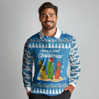 Surfer Swell Christmas Long Sleeve Polo Shirt Xmas Holiday Patterns - Wonder Print Shop