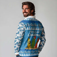 Surfer Swell Christmas Long Sleeve Polo Shirt Xmas Holiday Patterns - Wonder Print Shop