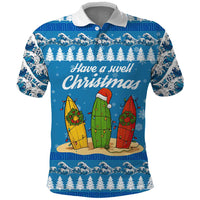 Surfer Swell Christmas Polo Shirt Xmas Holiday Patterns - Wonder Print Shop