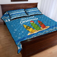 Surfer Swell Christmas Quilt Bed Set Xmas Holiday Patterns - undefined