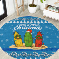 Surfer Swell Christmas Round Carpet Xmas Holiday Patterns - Wonder Print Shop