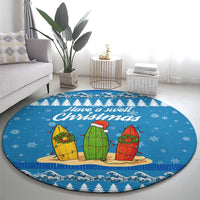 Surfer Swell Christmas Round Carpet Xmas Holiday Patterns - Wonder Print Shop