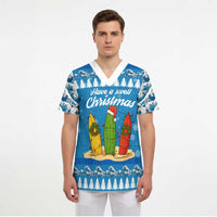 Surfer Swell Christmas Scrub Top Xmas Holiday Patterns - Wonder Print Shop