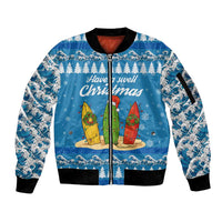 Surfer Swell Christmas Sleeve Zip Bomber Jacket Xmas Holiday Patterns - Wonder Print Shop