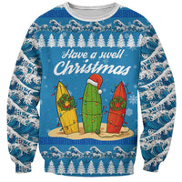 Surfer Swell Christmas Sweatshirt Xmas Holiday Patterns - Wonder Print Shop
