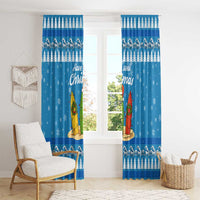 Surfer Swell Christmas Window Curtain Xmas Holiday Patterns - Wonder Print Shop
